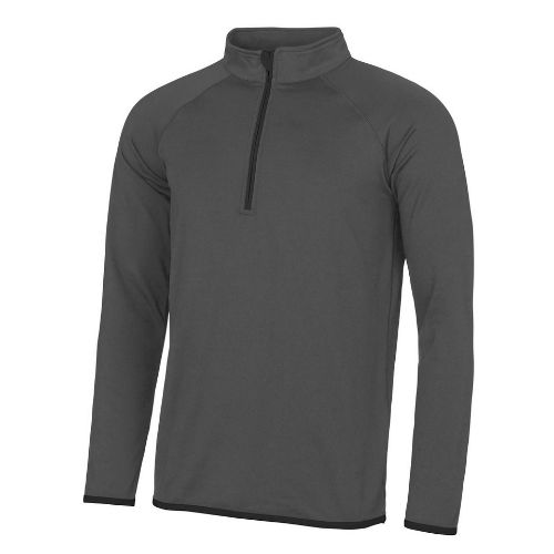 Awdis Just Cool Cool ½ Zip Sweatshirt Charcoal/Jet Black